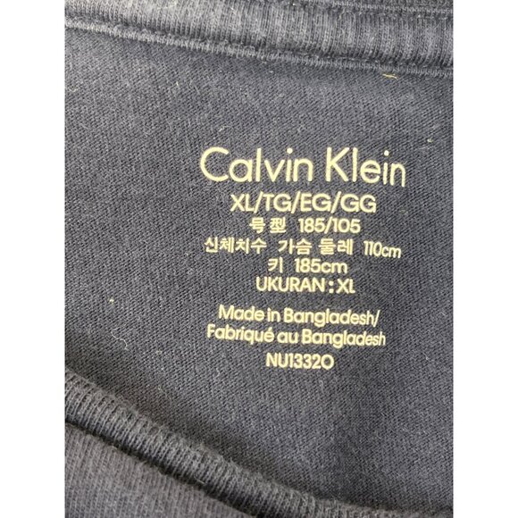 Calvin Klein Mens Navy Blue Short Sleeve Crewneck T-Shirt XL Cotton Comfy Casual - Picture 3 of 4